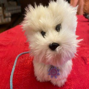 American Girl Toy Dog Coconut with Collar and Leash